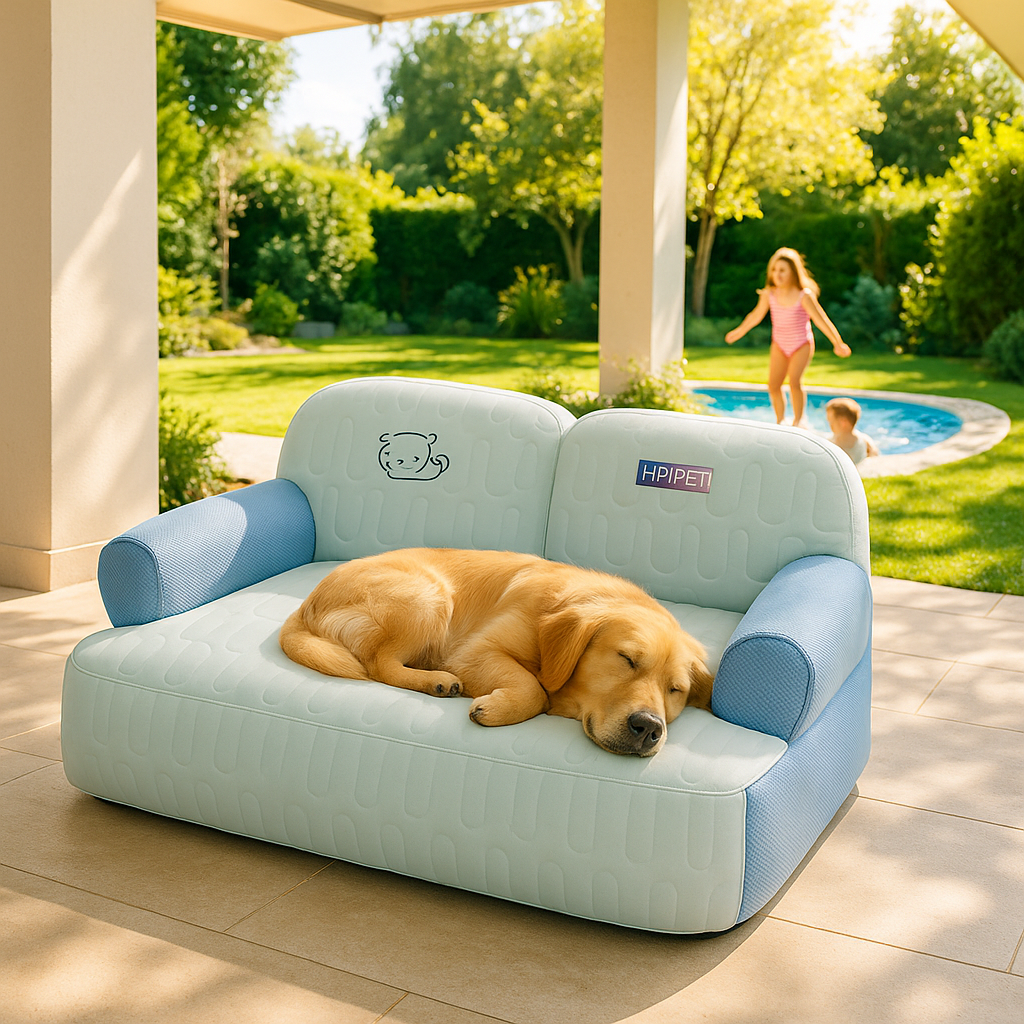 canape chien bleu golden