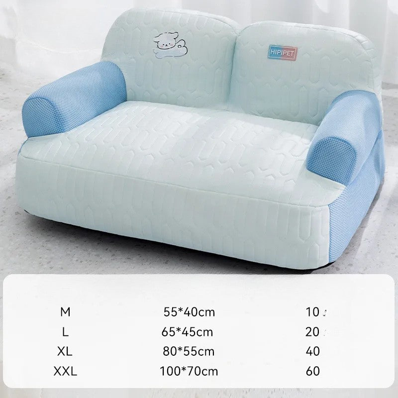 canape chien bleu taille