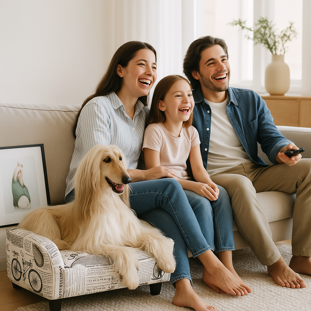 canapé chien canva famille