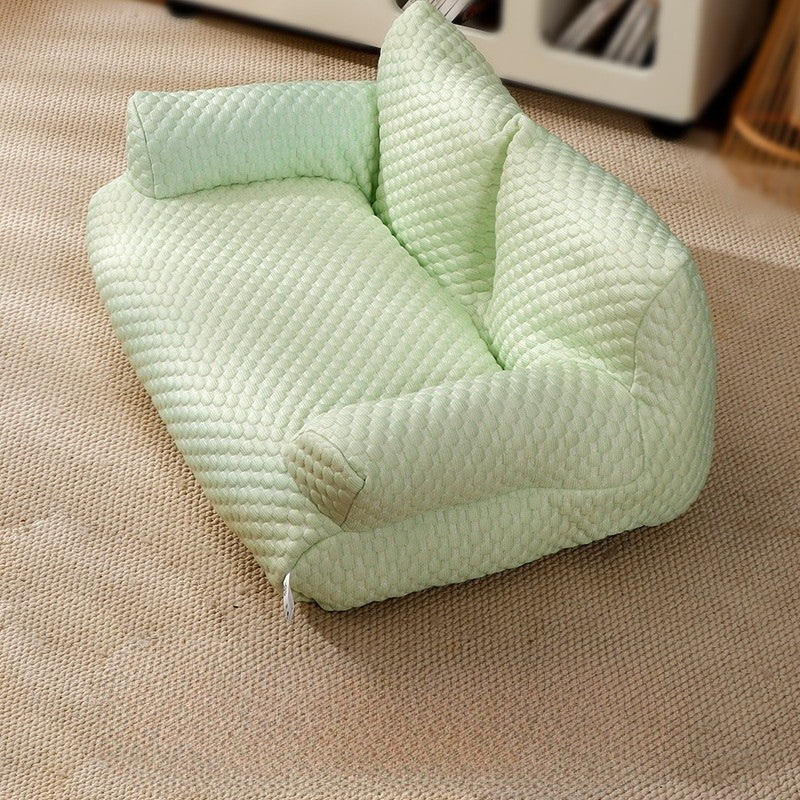 canape chien soie menthe