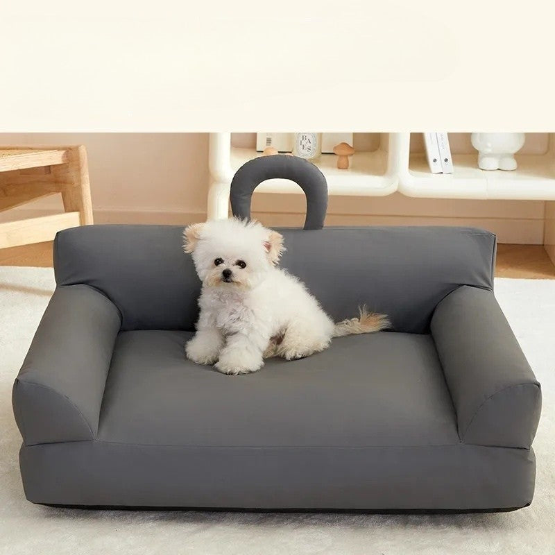 canape pour chien classique gris chiot