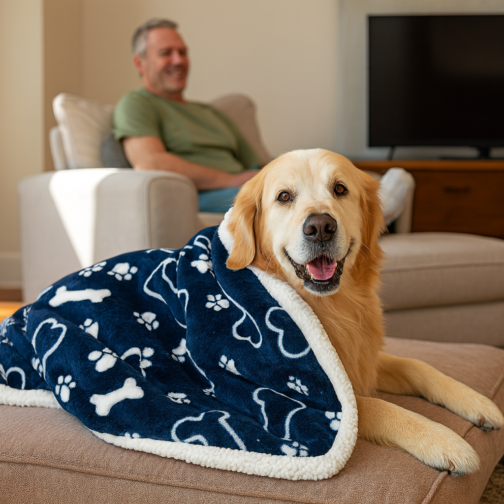 couverture pour chien marine