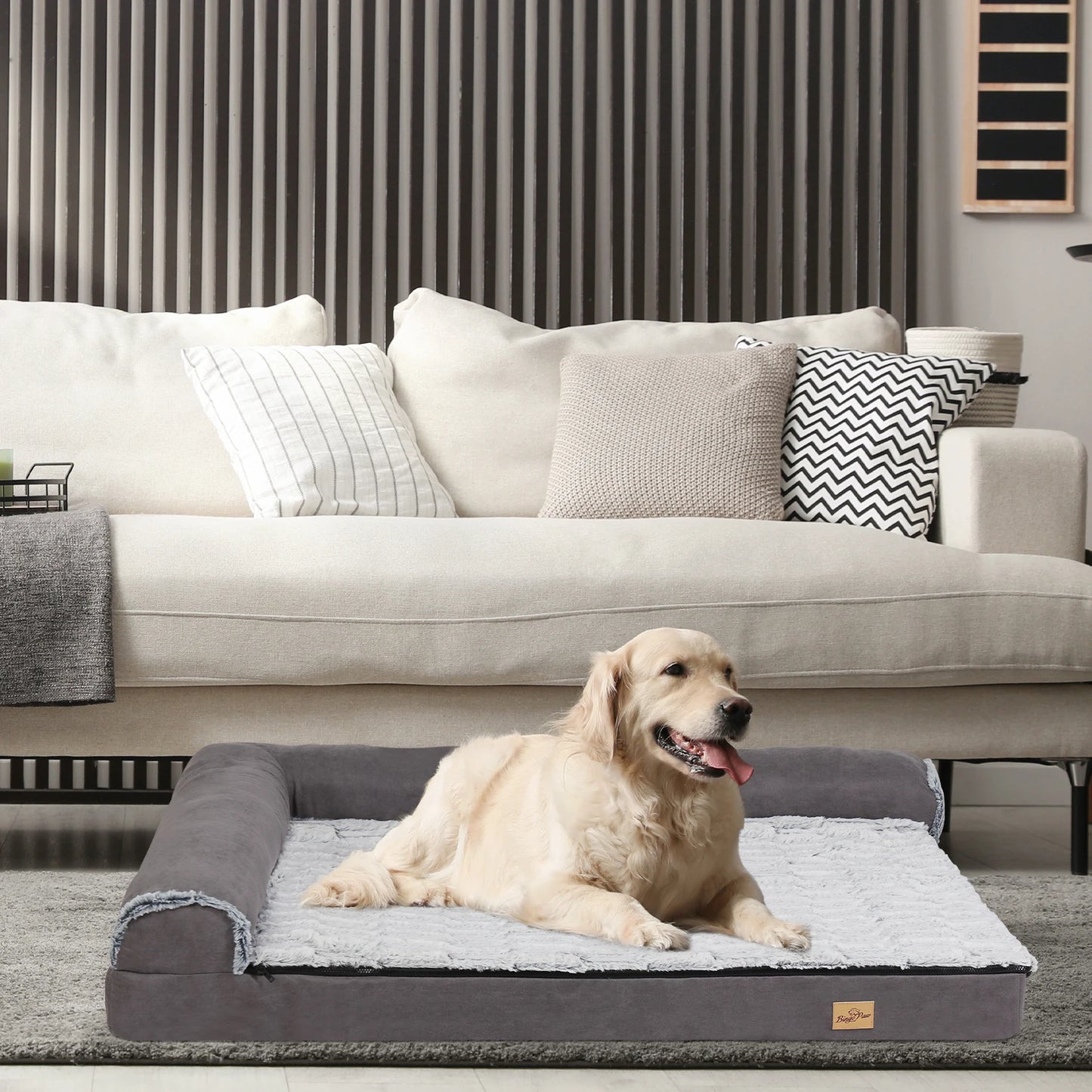 matelas orthopédique pour chien cozy golden blanc