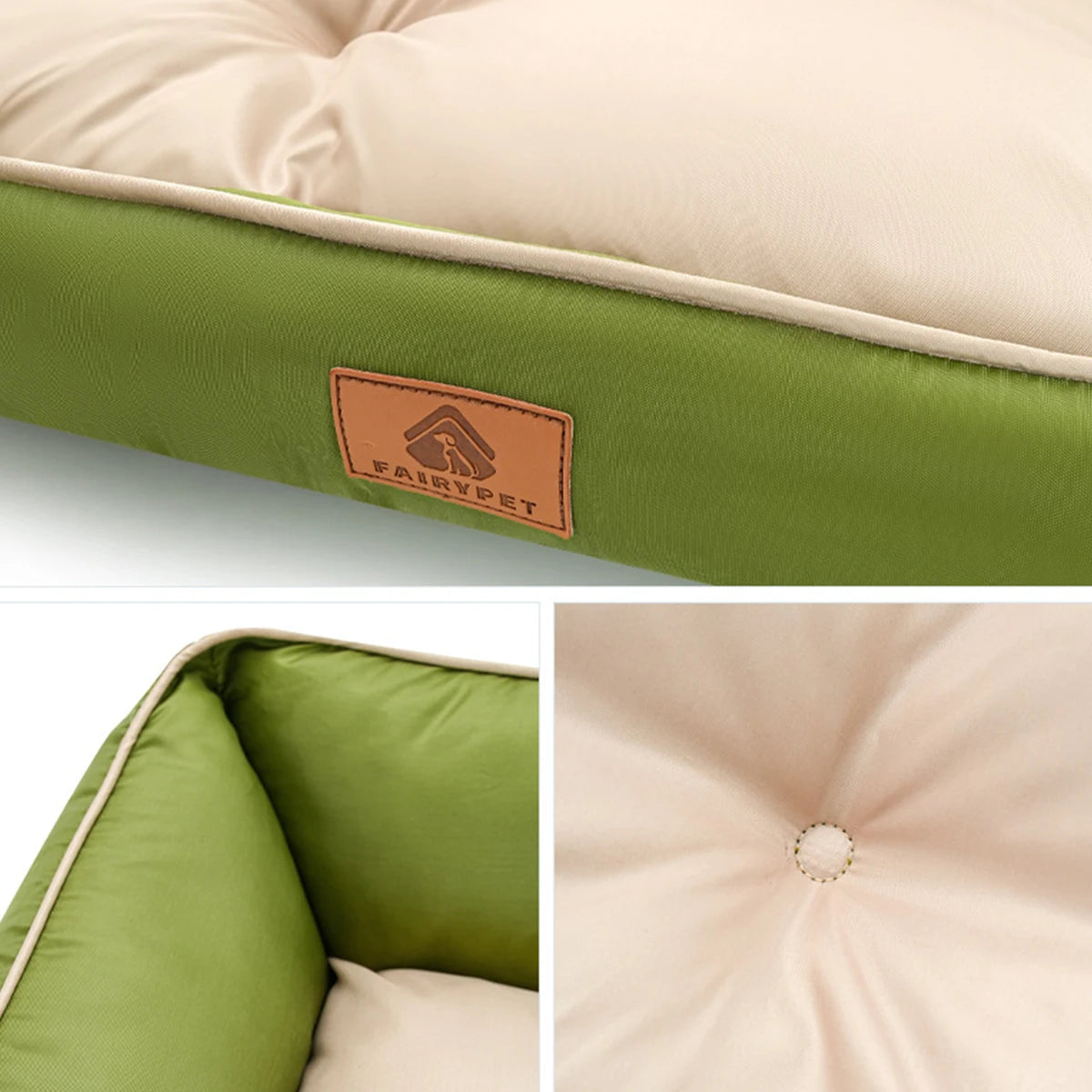 panier pour chien beige vert