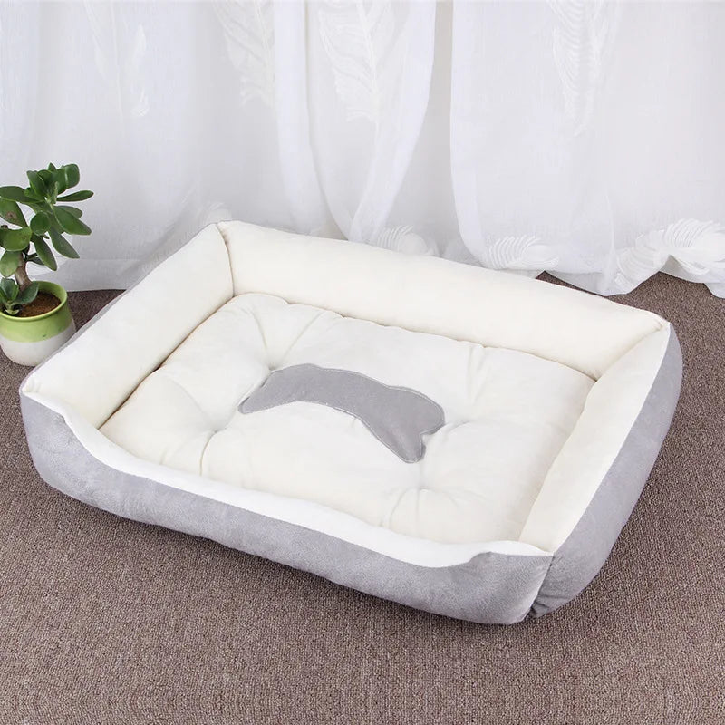 panier pour chien blanc gris