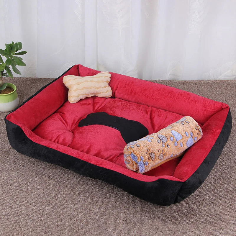 panier pour chien rouge noirs ensemble