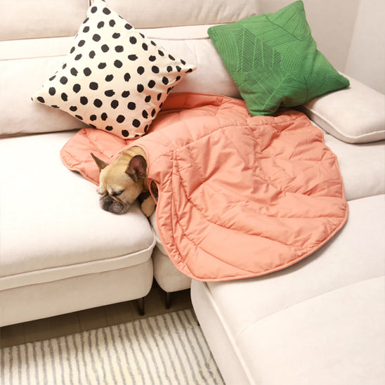 tapis rafraichissant pour chien feuille saumon