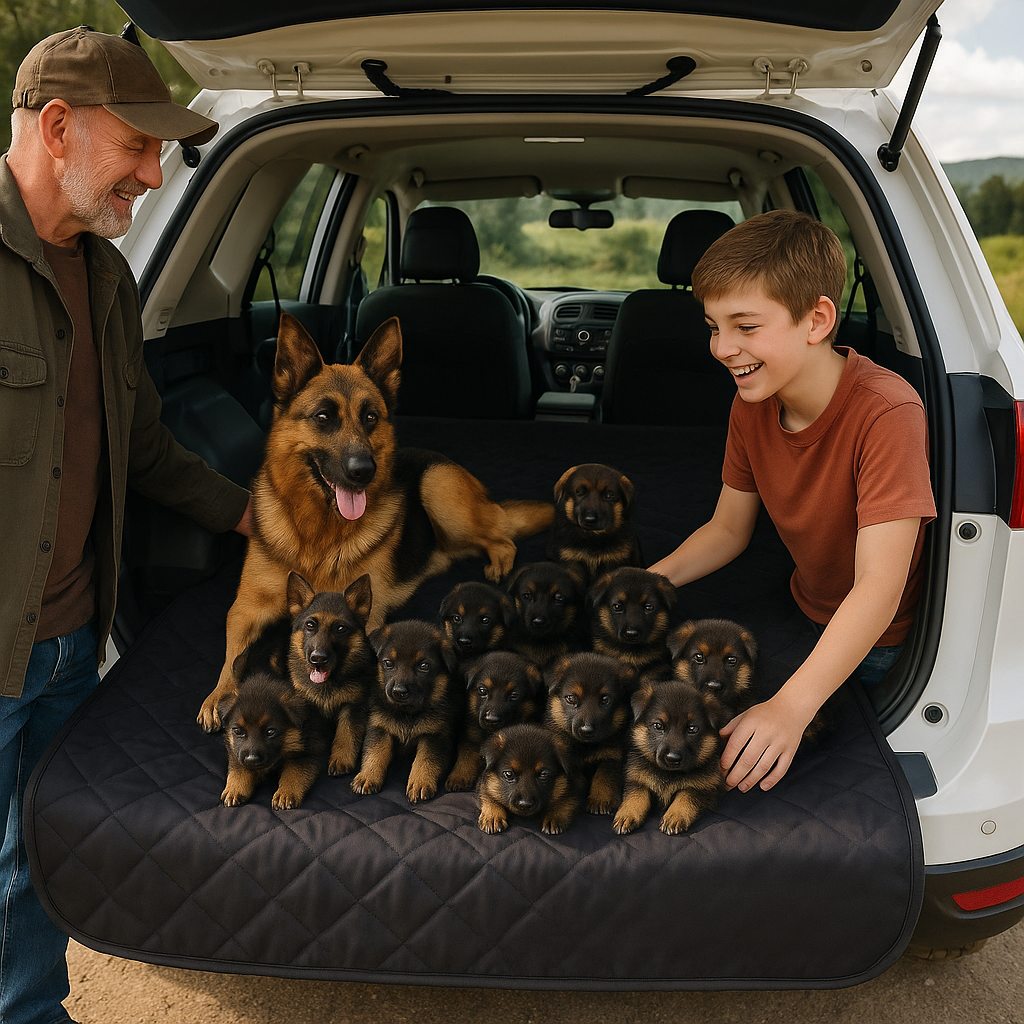 tapis-chien-noir-portee-chiots