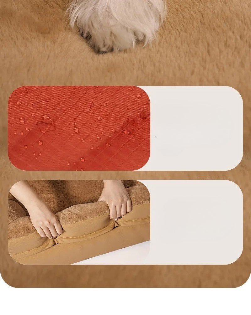 Canapé pour chien en mousse coquille d’œuf, confortable et lavable