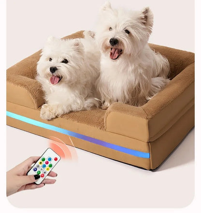 Canapé pour chien en mousse coquille d’œuf confortable et lavable