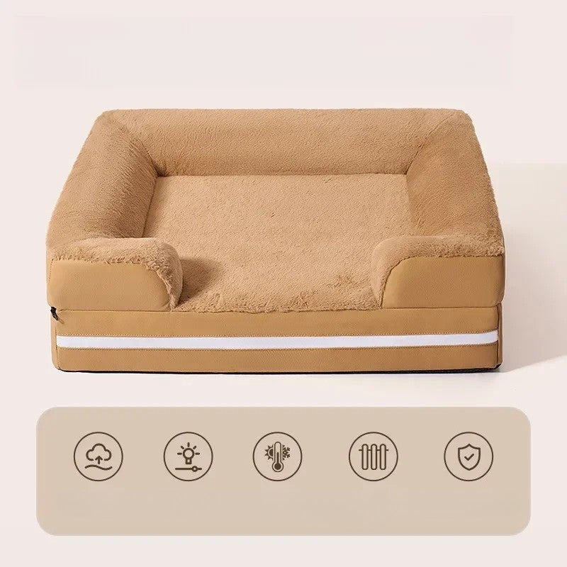 Canapé pour chien en mousse coquille d’œuf, confortable et lavable