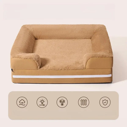 Canapé pour chien en mousse coquille d’œuf, confortable et lavable