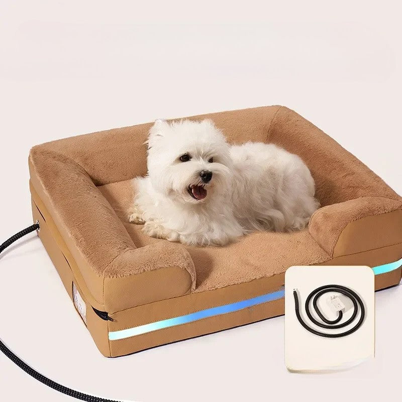 Canapé pour chien en mousse coquille d’œuf, confortable et lavable