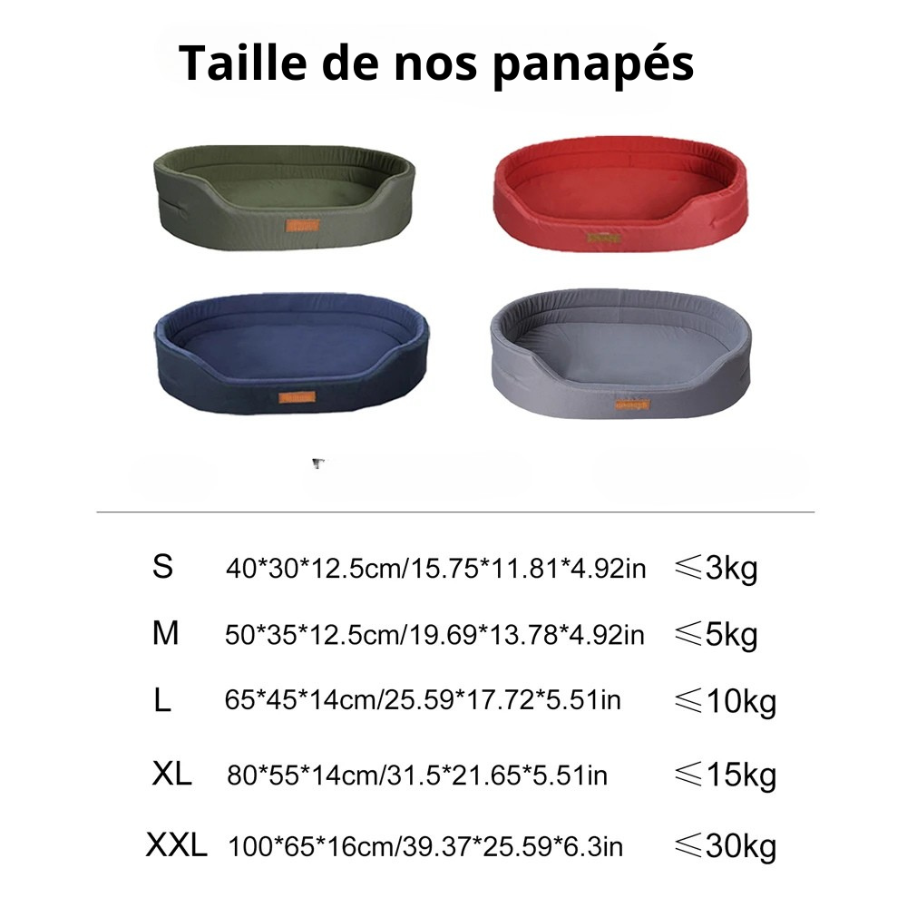 Canapé chien taille