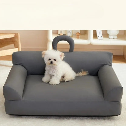 canape pour chien classique gris chiot