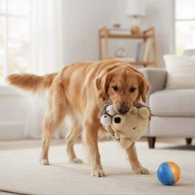 Jouet pour chien peluche golden peluche dans la gueule