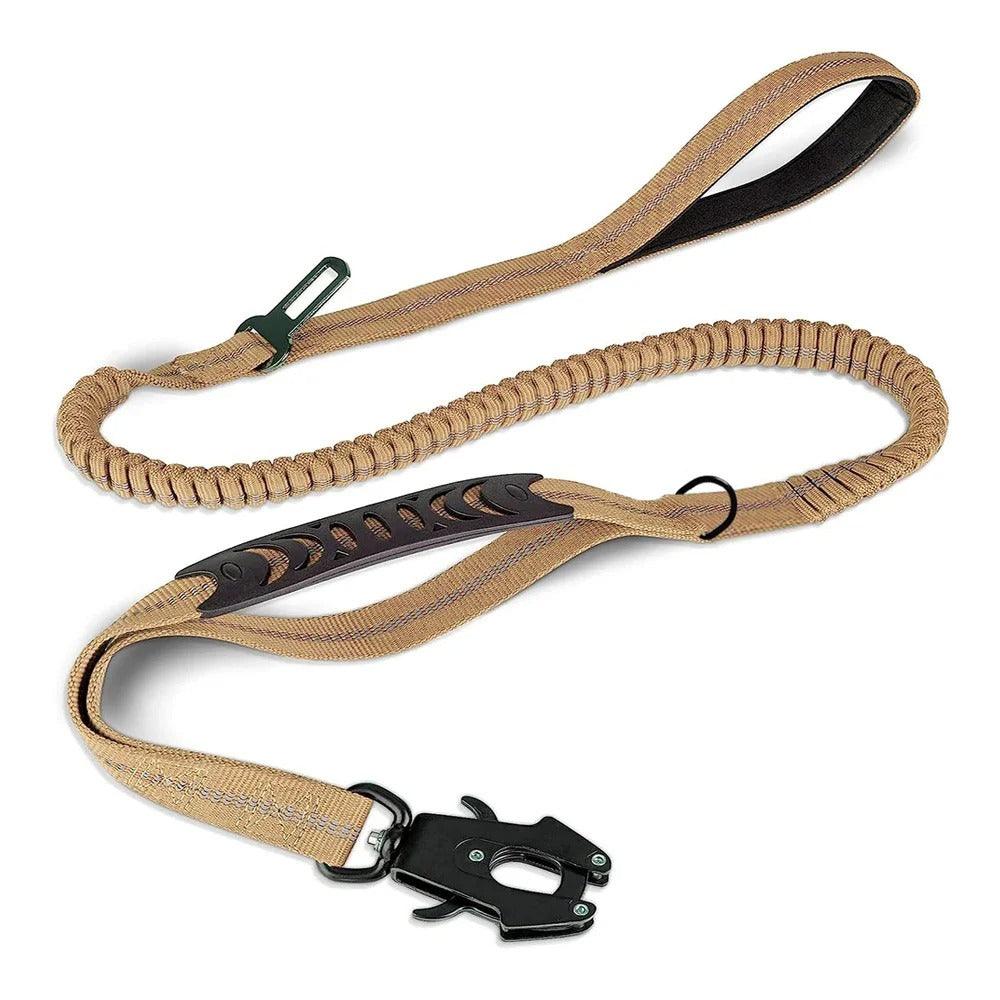 Laisse pour chien sur fond blanc kaki