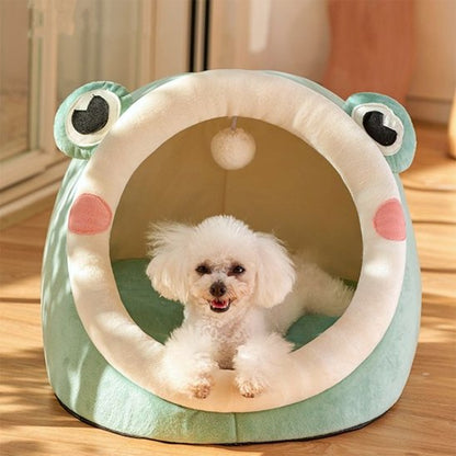 Niche lit  pour chien petit canish de face vert