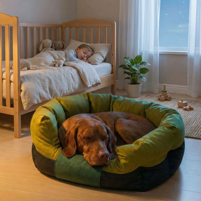 Panier chaud et cocooning pour chien avec coussin moelleux pour l’hiver