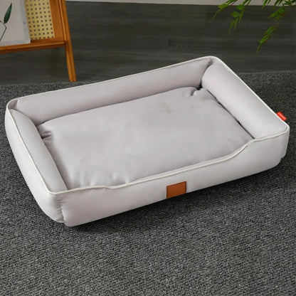 Panier pour chien Pastel gris clair avec rebords confortables pour couchage doux