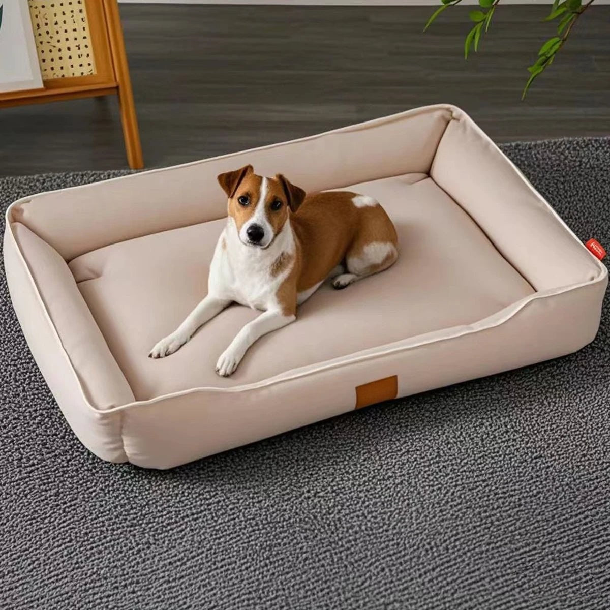 panier chien pastel marron