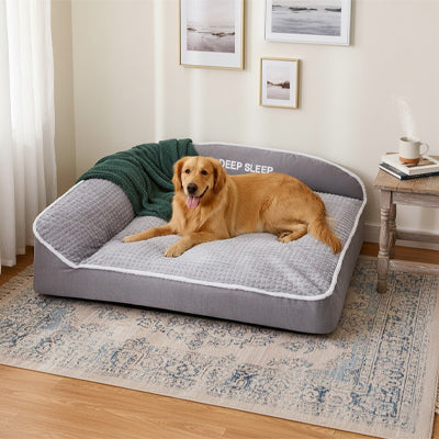 Panier pour chien confort premium  golden avec couterture verte