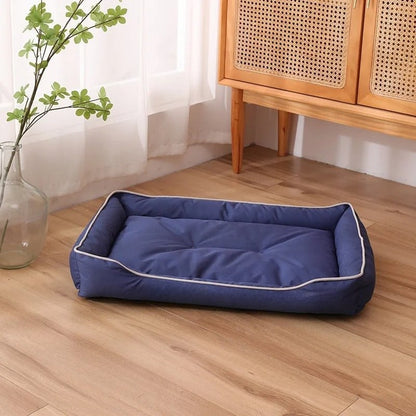 Panier pour chien bleu avec rebords