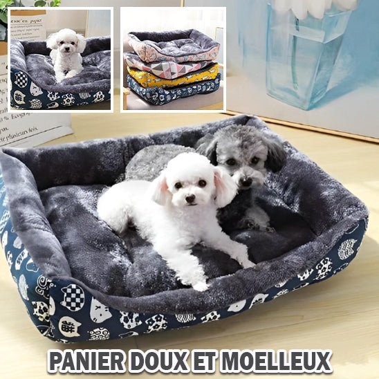 Panier pour chien Doggylove bleu avec rebords, couchage confortable pour petits chiens
