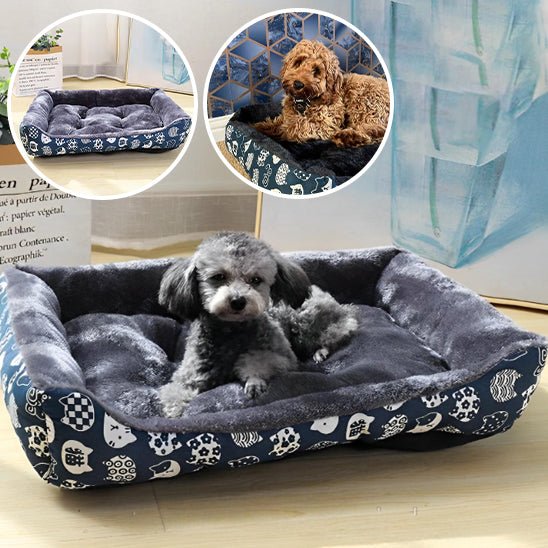 Panier pour chien Doggylove bleu avec rebords, couchage confortable pour petits chiens
