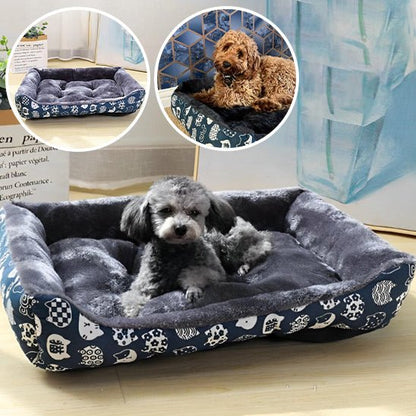 Panier pour chien Doggylove bleu avec rebords, couchage confortable pour petits chiens