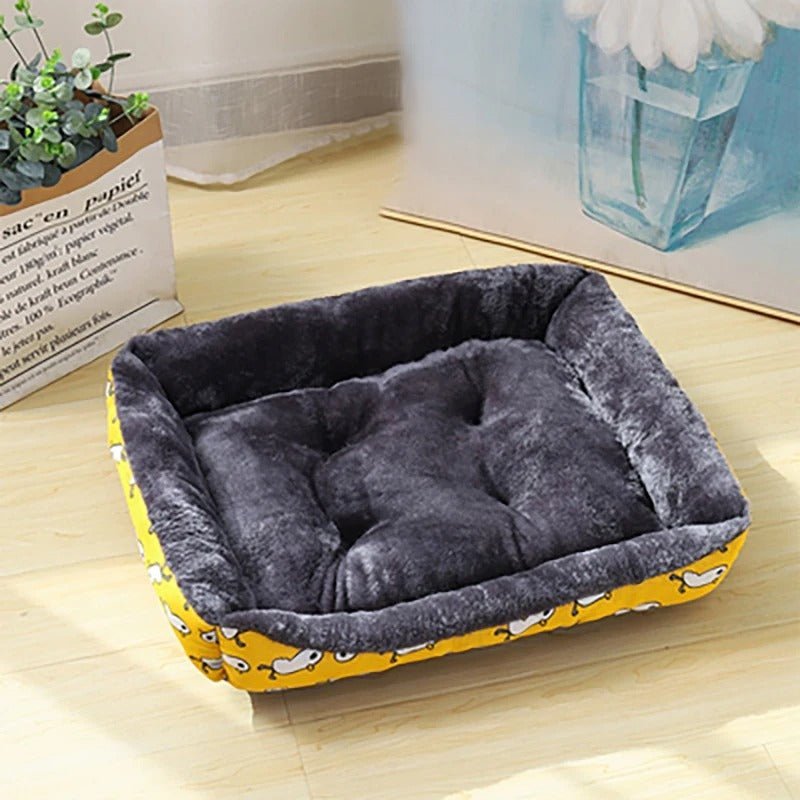 Panier pour chien Doggylove jaune, lit moelleux avec rebords