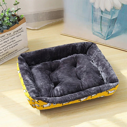 Panier pour chien Doggylove jaune, lit moelleux avec rebords