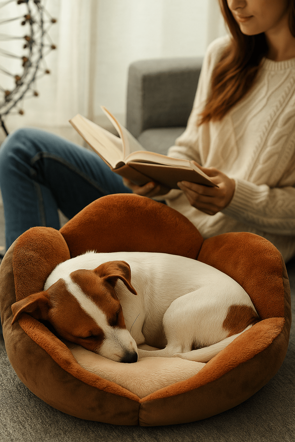 Panier pour chien Margot Jack Russel dort confortablement