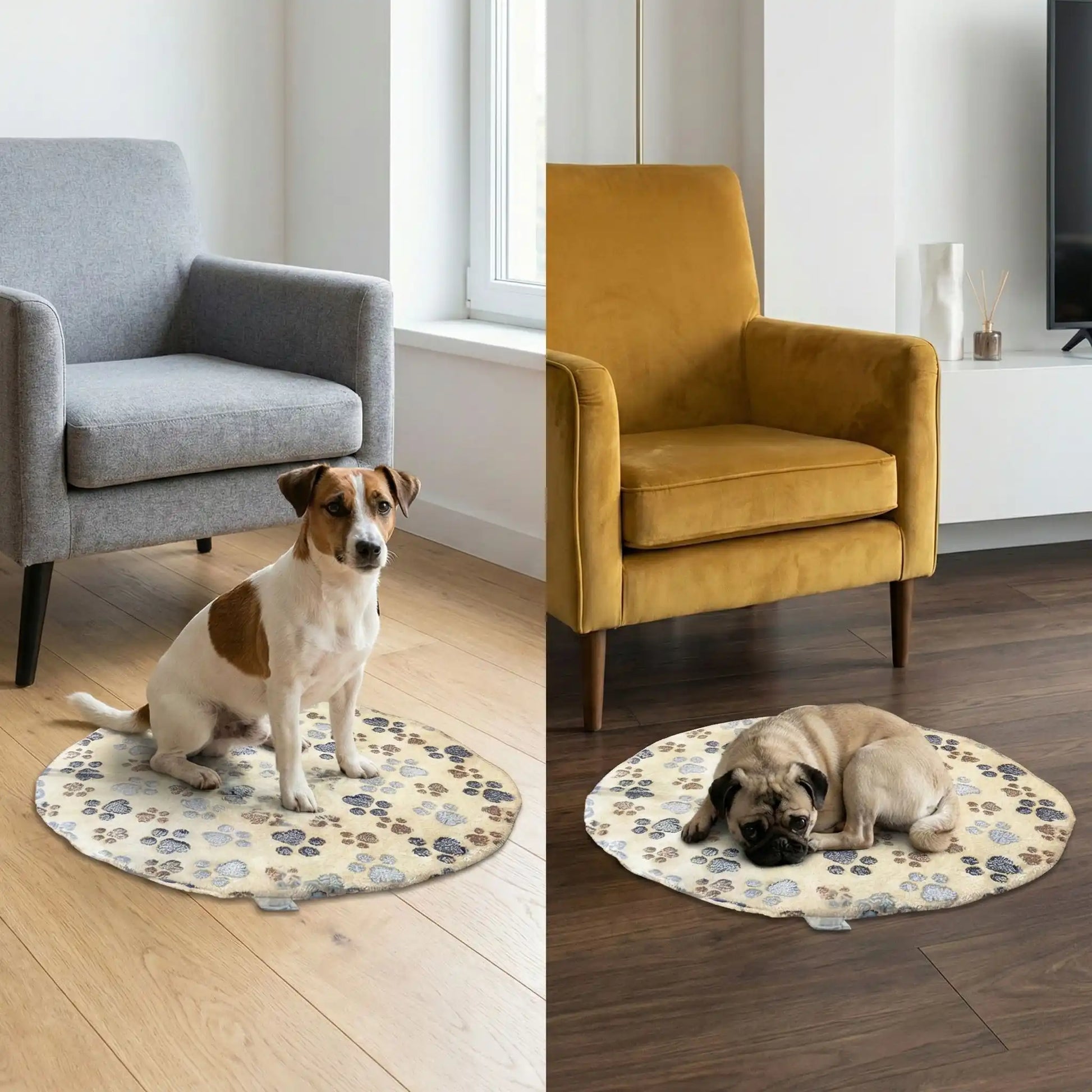 Tapis chauffant circulaire pour chien douce chaleur pour petite et moyenne race