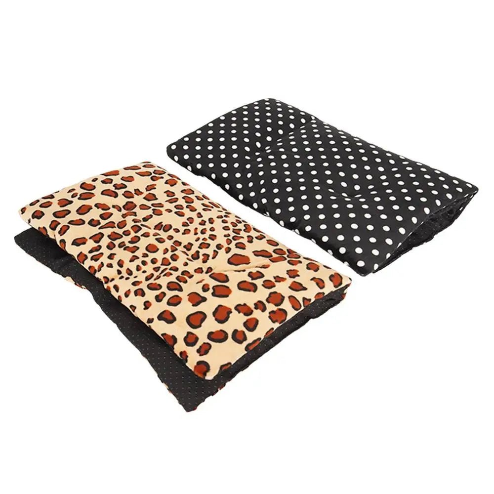 Tapis chauffant tissus à pois et léopard sur fond blanc TechnoUSB™️