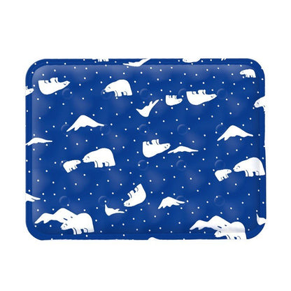 Tapis rafraichissant pour chien bleu avec ours polaires